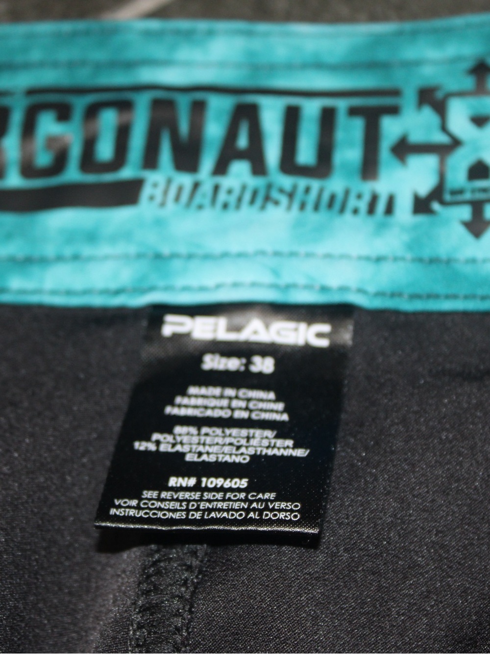 Pelagic Argonaut Boardshorts Men's Size 38 Black Aqua Fishing Swim Trunks - Picture 8 of 12